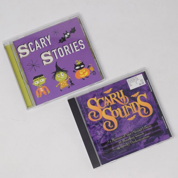 Halloween Party CDs Scary Sounds & Stories Effects Music Haunted House Lot of 2 - Picture 1 of 8